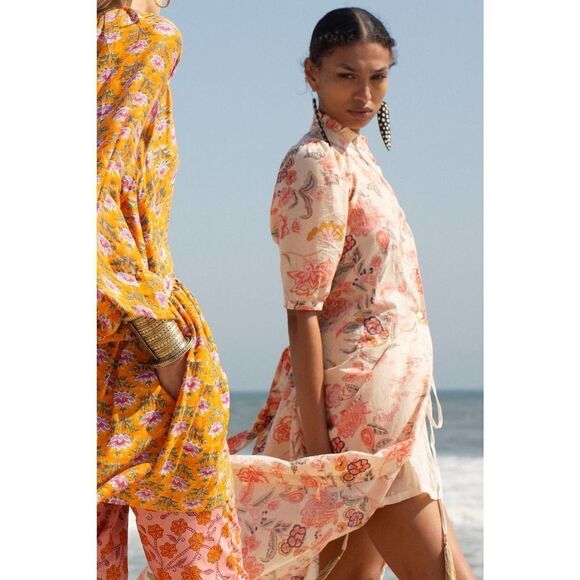 Alix of Bohemia Remi Coral Flower Dress L - Picture 1 of 12